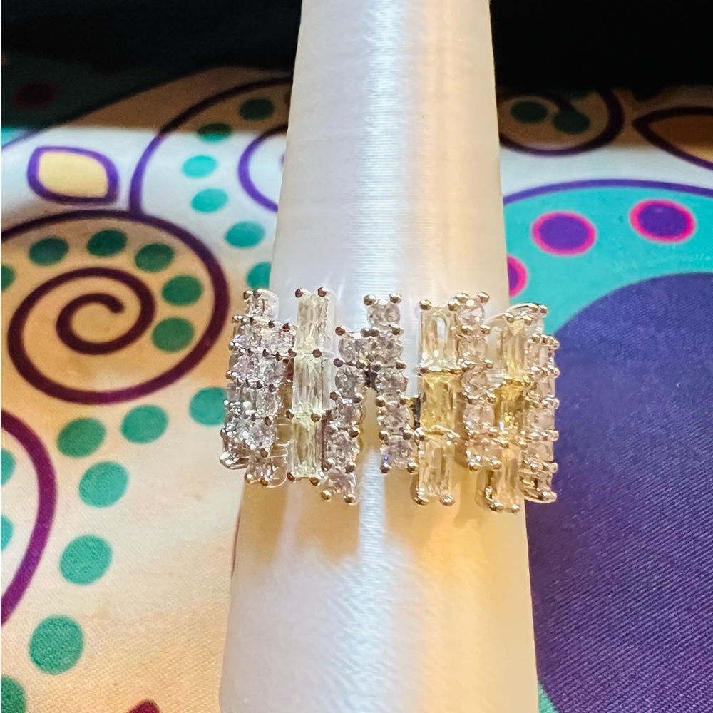 Bomb Party Ring RG72124 Daylight Symphony Lemon & Diamond CZ on Rhodium Plating